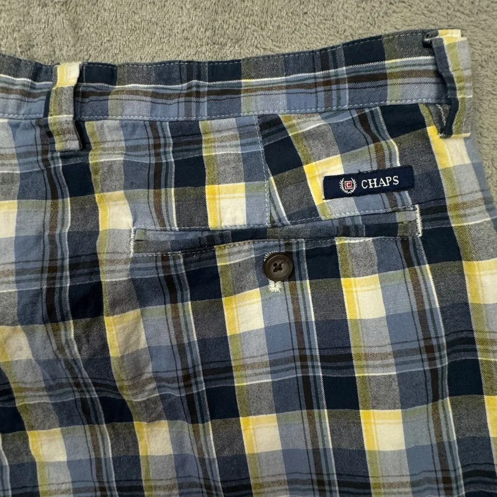 Vintage‎ Chaps Ralph Lauren Shorts Men's Size 40 Plaid Flat Front
